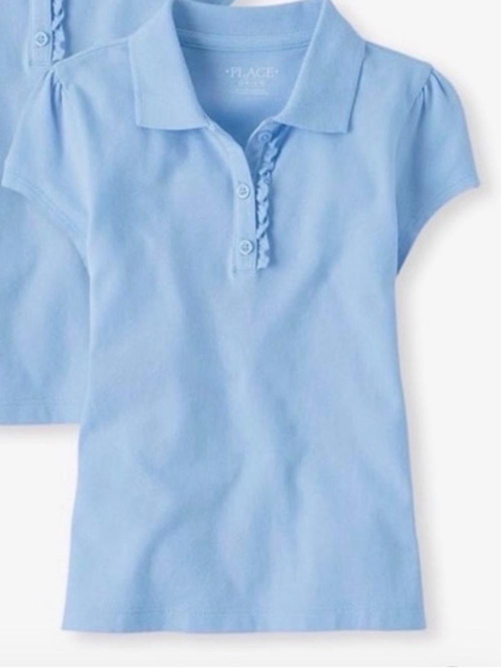 1 QTY The Children's Place Girls Short Sleeve Ruffle Pique Polo-1 Polo ONLY NWT
